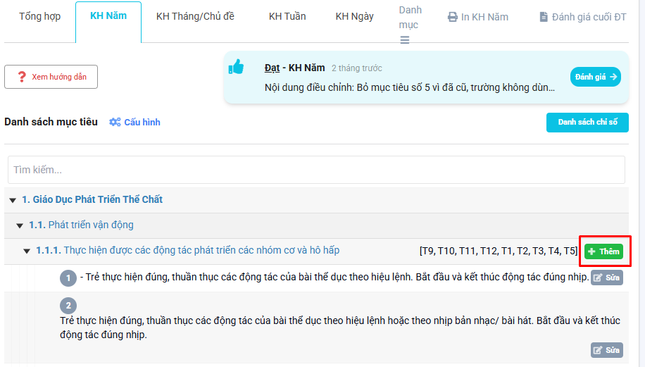 Màn hình thêm mục tiêu